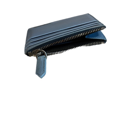 Burberry Baby Blue Croc-Embossed Saffiano Leather Card Case Holder w/zipper - Picture 4 of 7